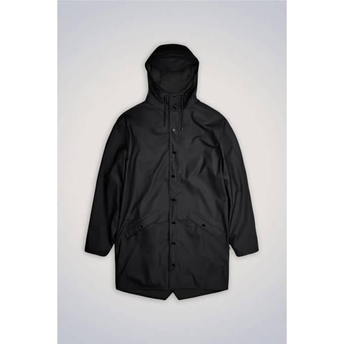 Regenjas - RAINS - Long Jacket Black - Maat XS