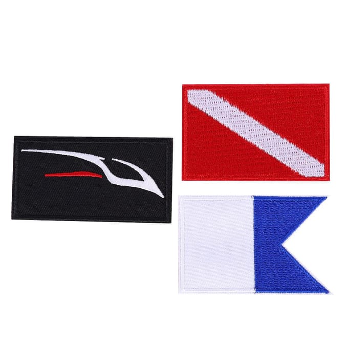 3 STUKS Scuba Duiken Vlag Patch Geborduurde Duiker Badge DIY Accessoires voor Rugzak Hoed red