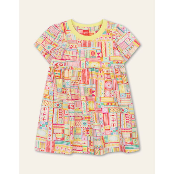 Oilily Doodle Jurk- maat128/8yr Sunny Lime