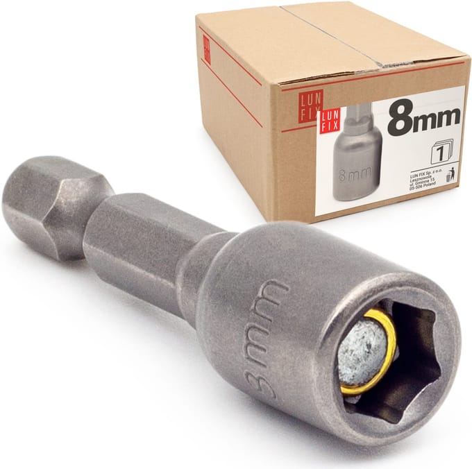 LUN FIX - Steekschlüsseleinsatz - 1 Stuk - zeskantschaft - magnetisch - 6-kant bit 8 mm