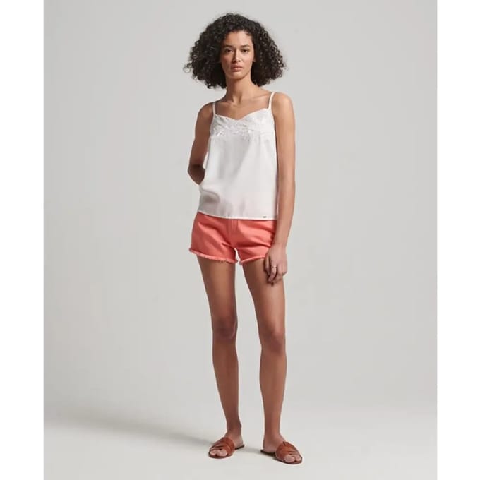 Superdry - Jeansshort met hoge taille - Dames - Jeans shorts