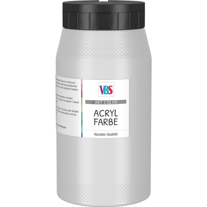 VBS Acrylverf, 500 ml - Zilver