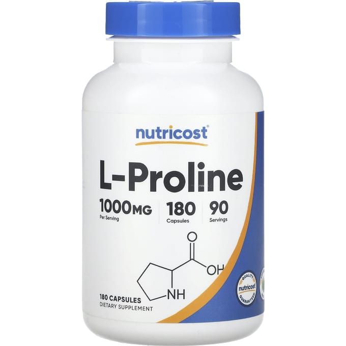 L-Proline, 180 Capsules (500 mg per capsule)