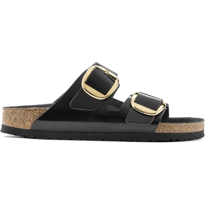 Dames muiltjes Birkenstock Arizona Big Buckle Natural Leather Patent