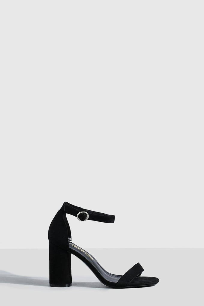 boohoo Dames Rounded Heel 2-delige Barely There Hakken | Black | Maat: 8