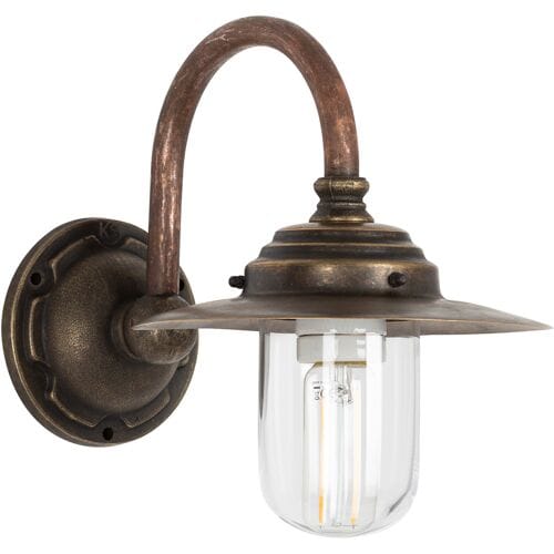 KS Verlichting wandlamp - Lille - E27 - IP44 - Glas - Klassiek - Brons - Koper