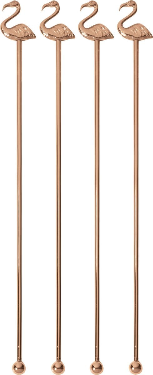 Paderno Cocktail Lepels BAR Flamingo Koper 21.5 cm - 4 Stuks