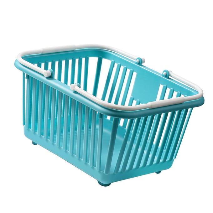 Mini Opbergmand Multifunctionele Compacte Plastic Organizer Mand met Handvat voor Bureau Meerblauw