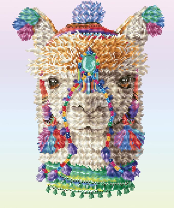 Diamond Dotz diamond painting Bohemian Alpaca dieren canvas groot.