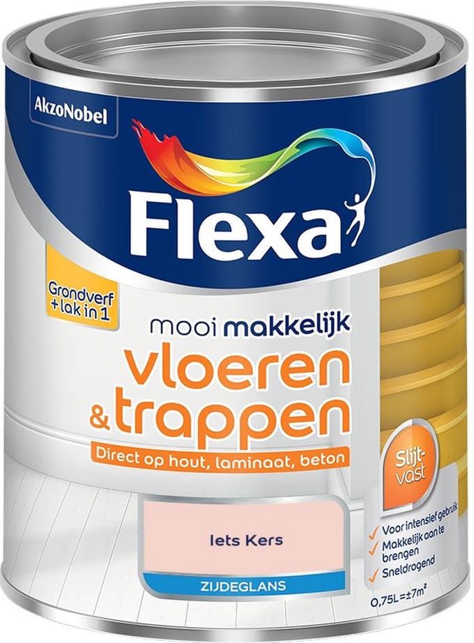 Flexa - Mooi Makkelijk Vloeren & Trappen Zijdeglans - Iets Kers - Mengverf - 750 Ml