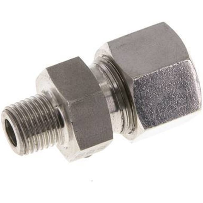 12L & R1/4'' RVS Rechte Snijringkoppeling Buitendraad 630bar ISO 8434-1
