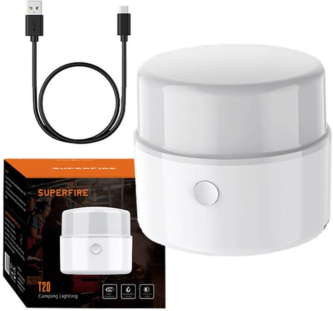 Oplaadbare campinglamp Superfire T20, USB, 180lm, 1200mAh