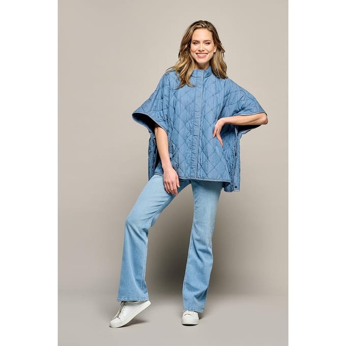 Dani Poncho Jacket Denim Blauw