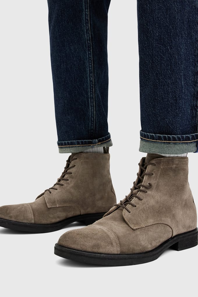 AllSaints Drago Suede Boot Khaki Green Taglia: 45 | Stivali Outlet | Uomo | Marrone