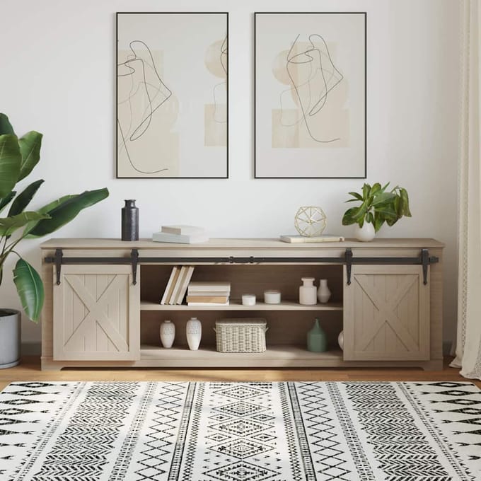 vidaXL - Ophangset - voor - schuifdeur - 200 - cm - koolstofstaal