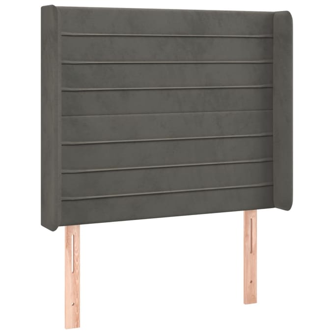 vidaXL - Hoofdbord - LED - 103x16x118/128 - cm - fluweel - donkergrijs