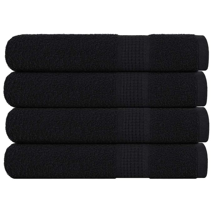 vidaXL - Handdoeken - FROGN - 4 - st - 100x200 - cm - 360 - g/m² - zwart