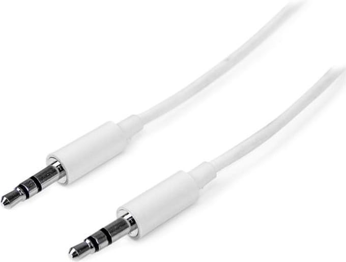 StarTech 2 m witte slanke 3,5 mm stereo/audiokabel - M/M