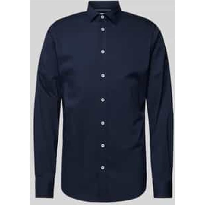 Tailored fit zakelijk overhemd met kentkraag