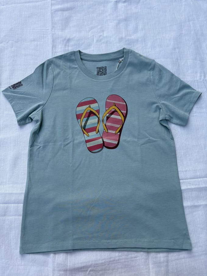 B-found-T-shirt-flipflop-jade green-4-6 jaar