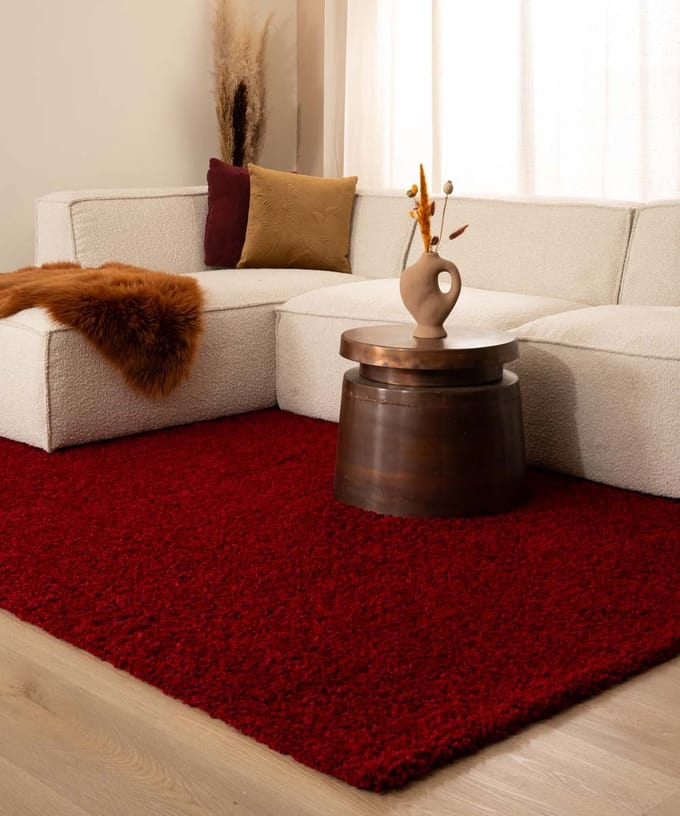 Hoogpolige loper - Shaggy Trend rood 80x250
