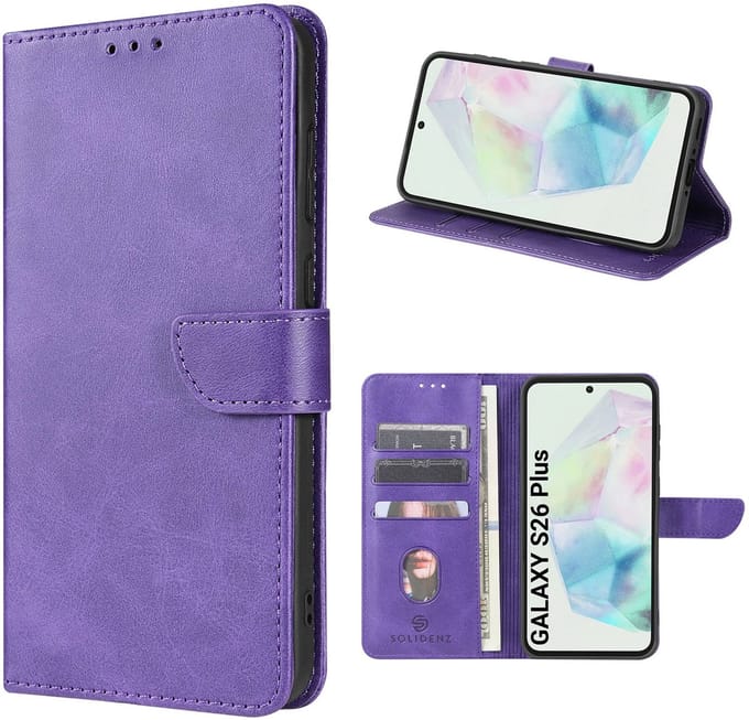 Solidenz hoesje - Geschikt voor Samsung Galaxy S26 Plus - Bookcase - Paars