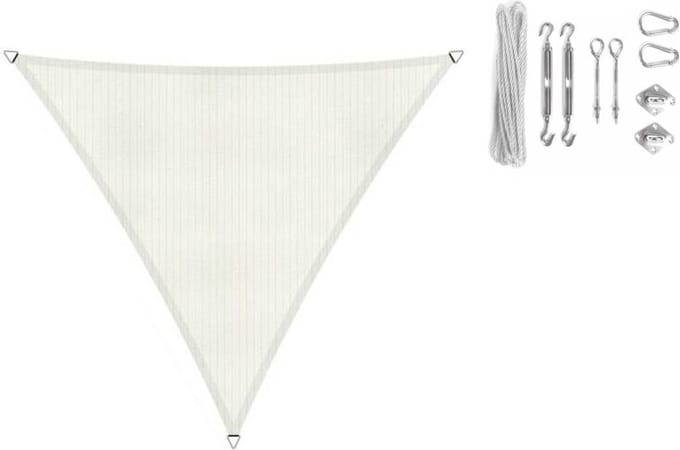 Shadow Comfort driehoek 3,6x3,6x3,6 Mineral White met Bevestigingsset