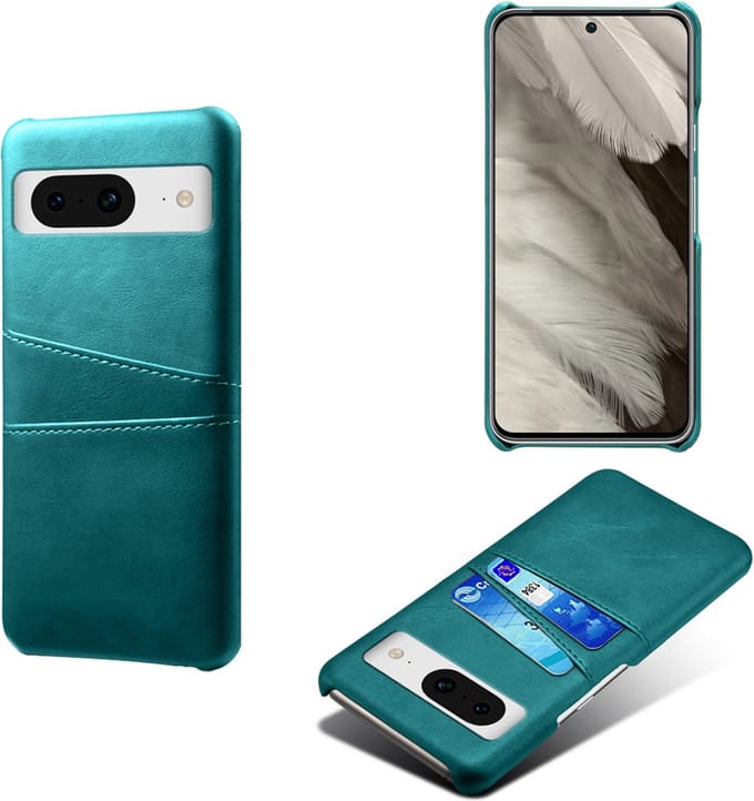 Back Cover met Opbergvakjes + Glas Screenprotector voor Google Pixel 8 _ Groen