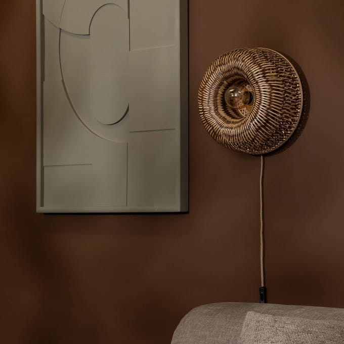 GOOD&MOJO Wandlamp Barbados - Naturel - Ø35cm - Binnen Bohemian