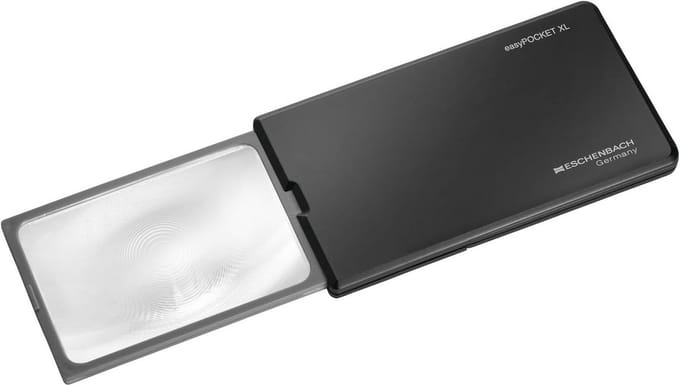 Vergrootglas in creditcardformaat met 2,5x vergroting en LED verlichting