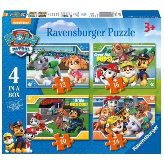 Ravensburger PAW Patrol 4in1box puzzel - 12+16+20+24 stukjes - kinderpuzzel