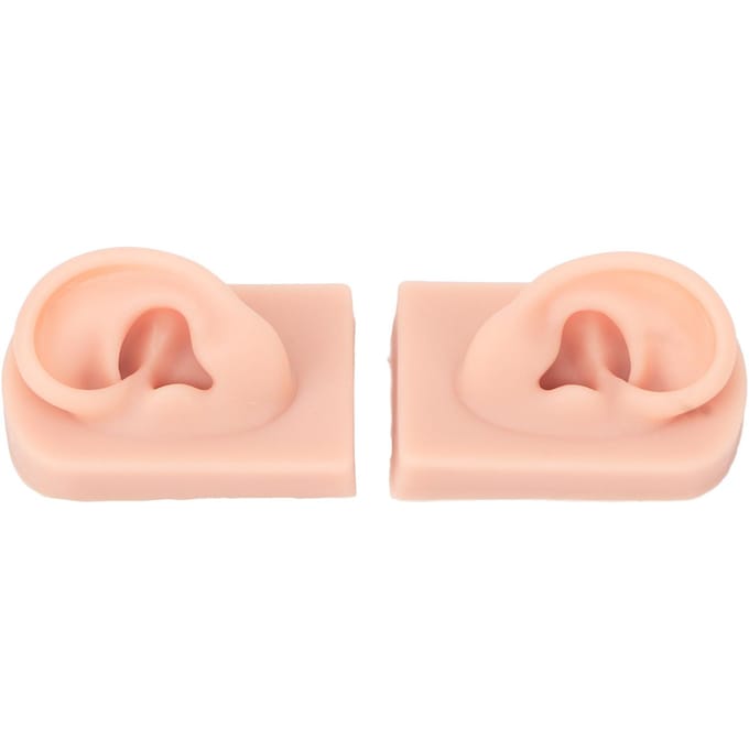 1 Paar Siliconen Oor Model Flexibel Zacht Herbruikbaar Gesimuleerde Menselijke Huid Siliconen Piercing Model Light Skin Tone beige