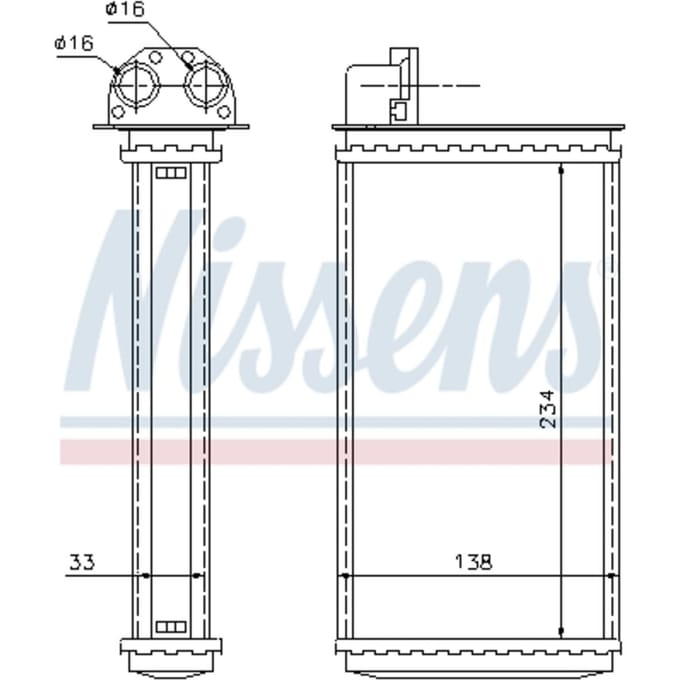 Warmtewisselaar, interieur verwarming NISSENS 72981