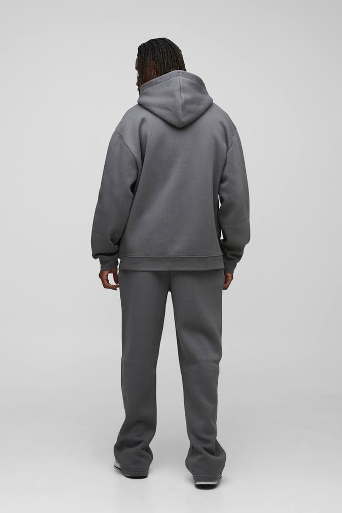 Lange Basic Oversized Hoodie met ritssluiting | Charcoal | Size Small