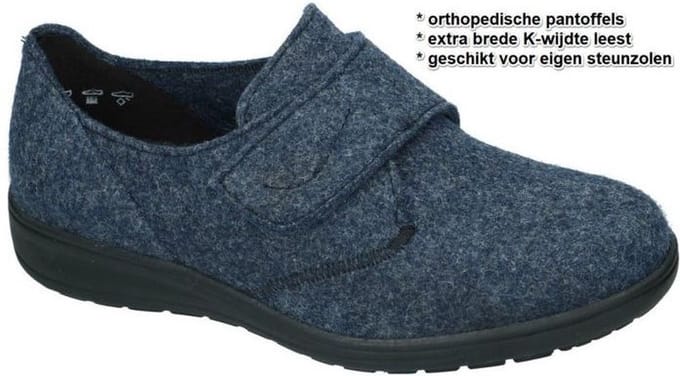 Solidus -Dames -  blauw donker - pantoffels - maat 40.5