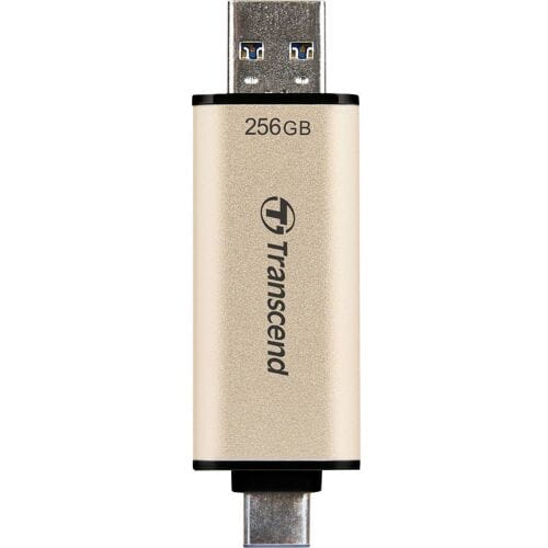 Transcend JetFlash 930C USB-stick 256 GB Goud TS256GJF930C – USB-A 3.2 Gen 1, USB-C