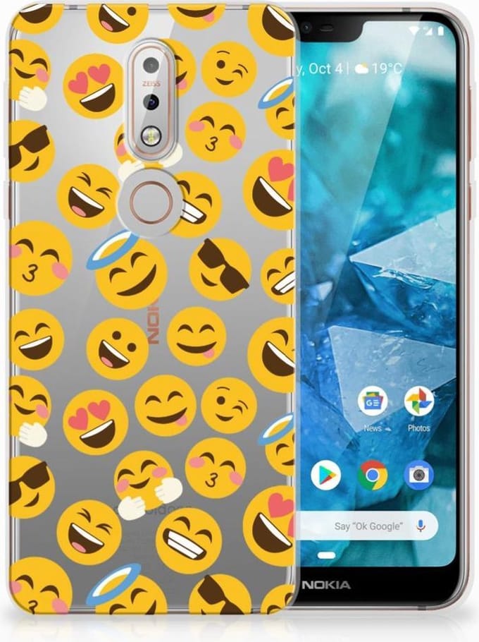 TPU Hoesje voor Nokia 7.1 TPU bumper Emoji