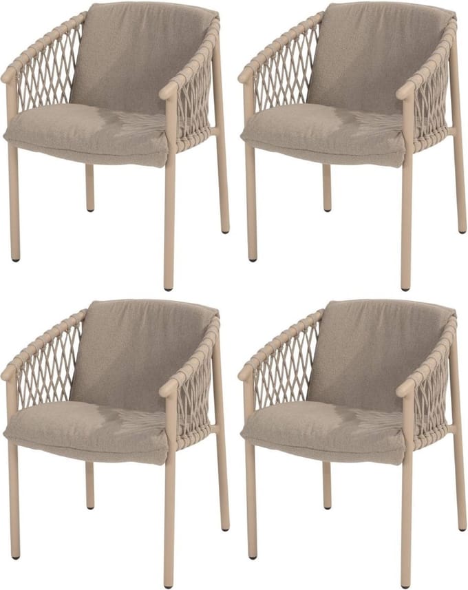 Allora dining tuinstoel latte 4 Seasons Outdoor set van 4