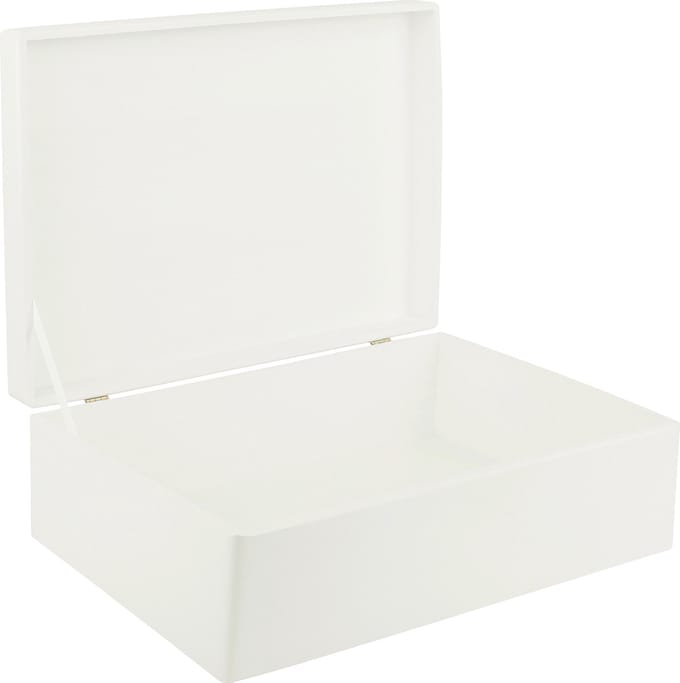 Creative Deco XL Wit Houten Doos Opbergdoos | 40 x 30 x 14 cm | met Deksel | Kerst, Kerstmis Cadeau