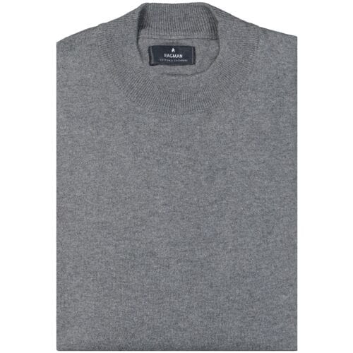 Ragman Trui Turtleneck Knitted Cotton Cashmere Grijs / male