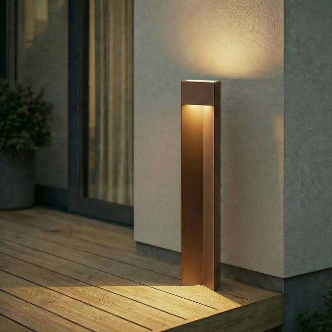 Lucande LED tuinpadverlichting Kaholo, bruin, 90 cm, IP44