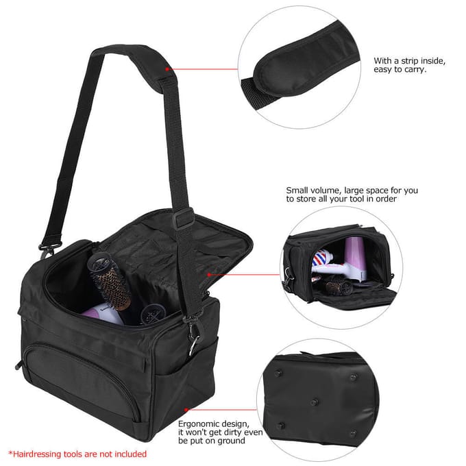 Sac à outils portatif de coiffure de Salon sac à outils de pince de ciseaux de peigne de barbier black