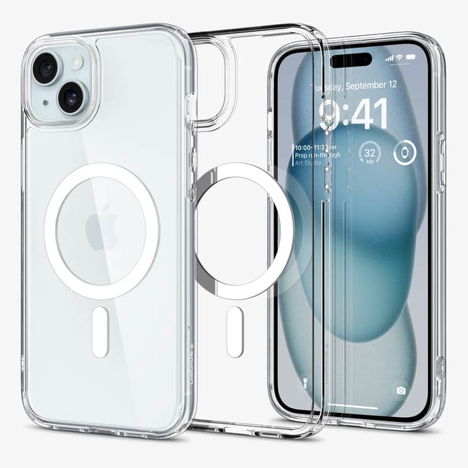 Spigen Ultra Hybrid Backcover MagSafe voor de Apple iPhone 15 - White