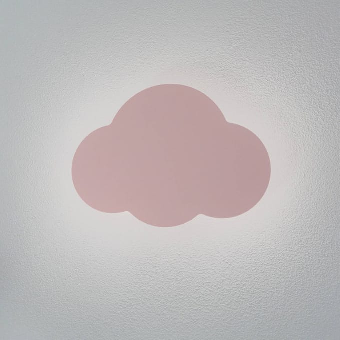 TK Lighting Wandlamp Cloud, roze, 38 cm breed, metaal, wolk, G9