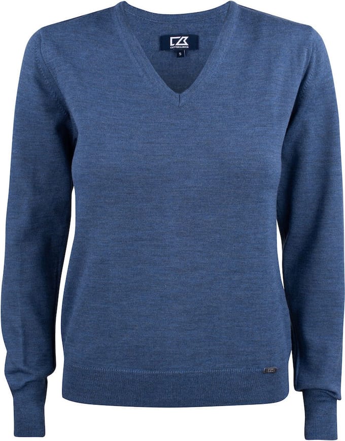 Cutter & Buck Everett V-neck Dames 355431 - Denim Melange - M