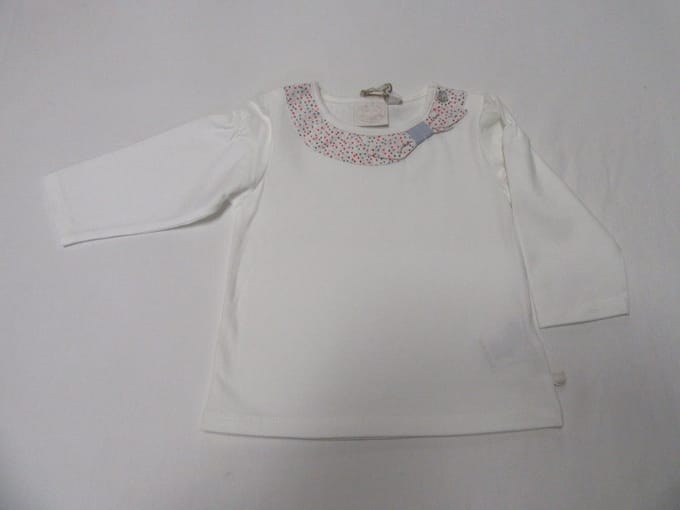 noukie's , meisje, t-shirt lange mouw , wit , kraagje , 2 jaar 92