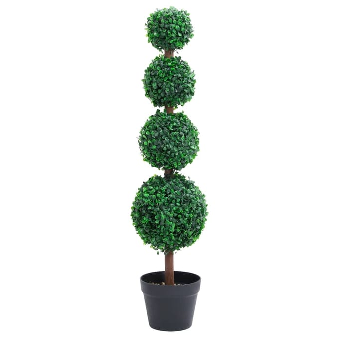 Arbre buis artificiel avec pot forme sphérique vert 90 cm