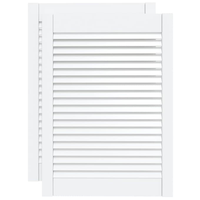 vidaXL - Kastdeuren - met - lamellen - 2 - st - 69x49,4 - cm - massief - grenenhout - wit