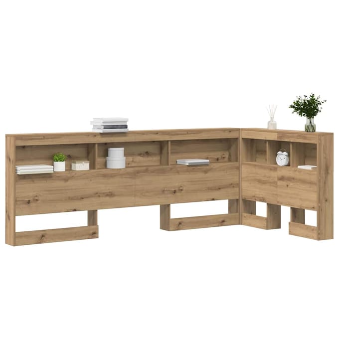vidaXL - Opberghoofdbord - Artisan - Eiken - Bewerkt - hout
