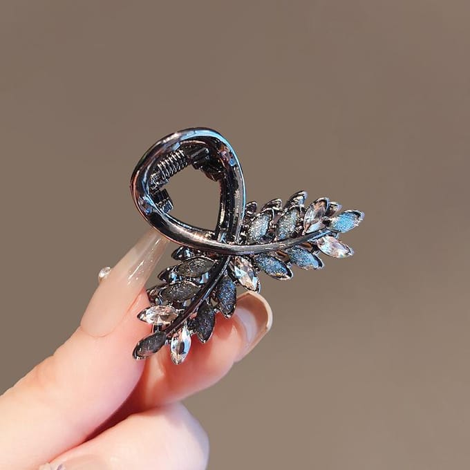 Dames Temperament Strass Tarwe Haarclip Kleine Pony Clip Haarpin Meisje Haaraccessoires black